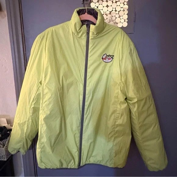 Star Wars Mandalorian Reversible Puffer Jacket Grogu Black Green Small - Picture 5 of 11